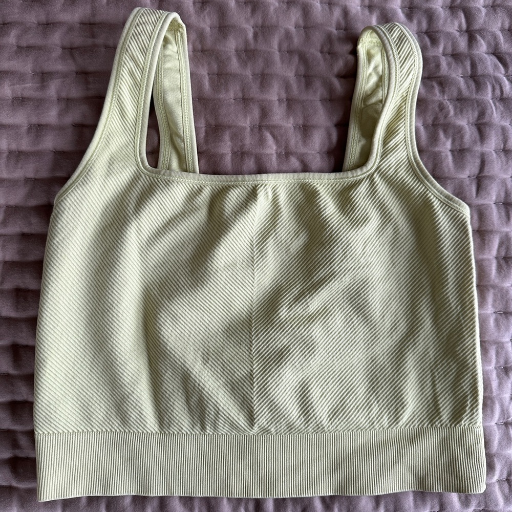 Yellow/lime Ribbed Crop Bra